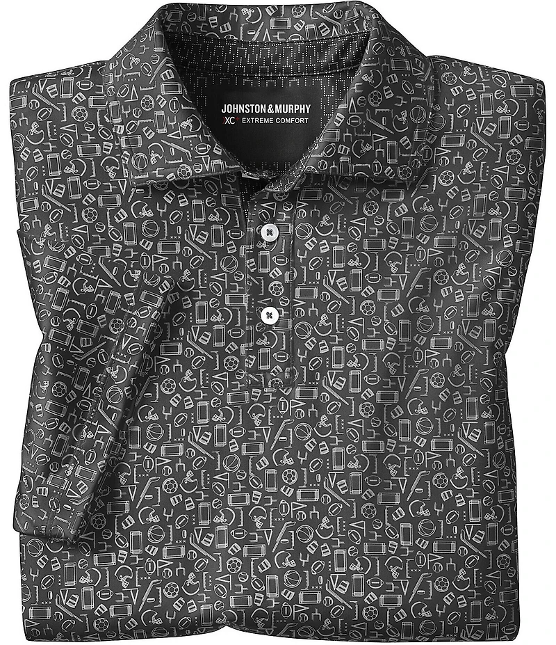 Johnston & Murphy Gameday XC4 Multi Sport Print Short Sleeve Polo Shirt