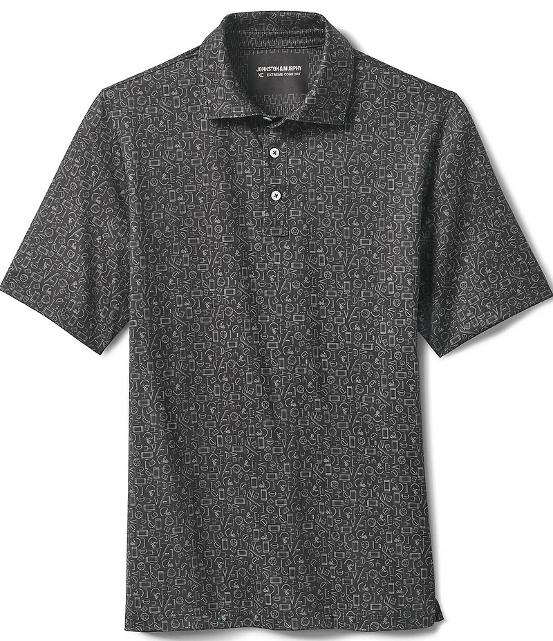 Johnston & Murphy Gameday XC4 Multi Sport Print Short Sleeve Polo Shirt