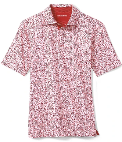 Johnston & Murphy Gameday XC4 Multi Sport Print Short Sleeve Polo Shirt