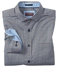 Johnston & Murphy Geo Clover Print Long Sleeve Woven Shirt