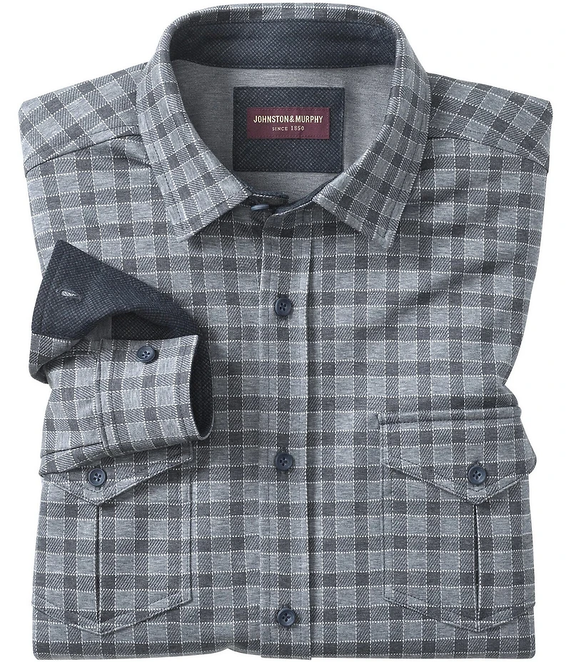 Johnston & Murphy Gingham Stretch Long Sleeve Woven Shirt