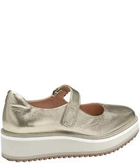 Johnston & Murphy Gracelyn Metallic Leather Platform Mary Janes