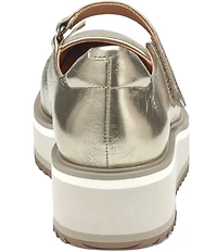 Johnston & Murphy Gracelyn Metallic Leather Platform Mary Janes