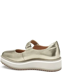 Johnston & Murphy Gracelyn Metallic Leather Platform Mary Janes