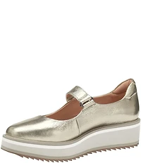 Johnston & Murphy Gracelyn Metallic Leather Platform Mary Janes