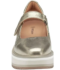Johnston & Murphy Gracelyn Metallic Leather Platform Mary Janes