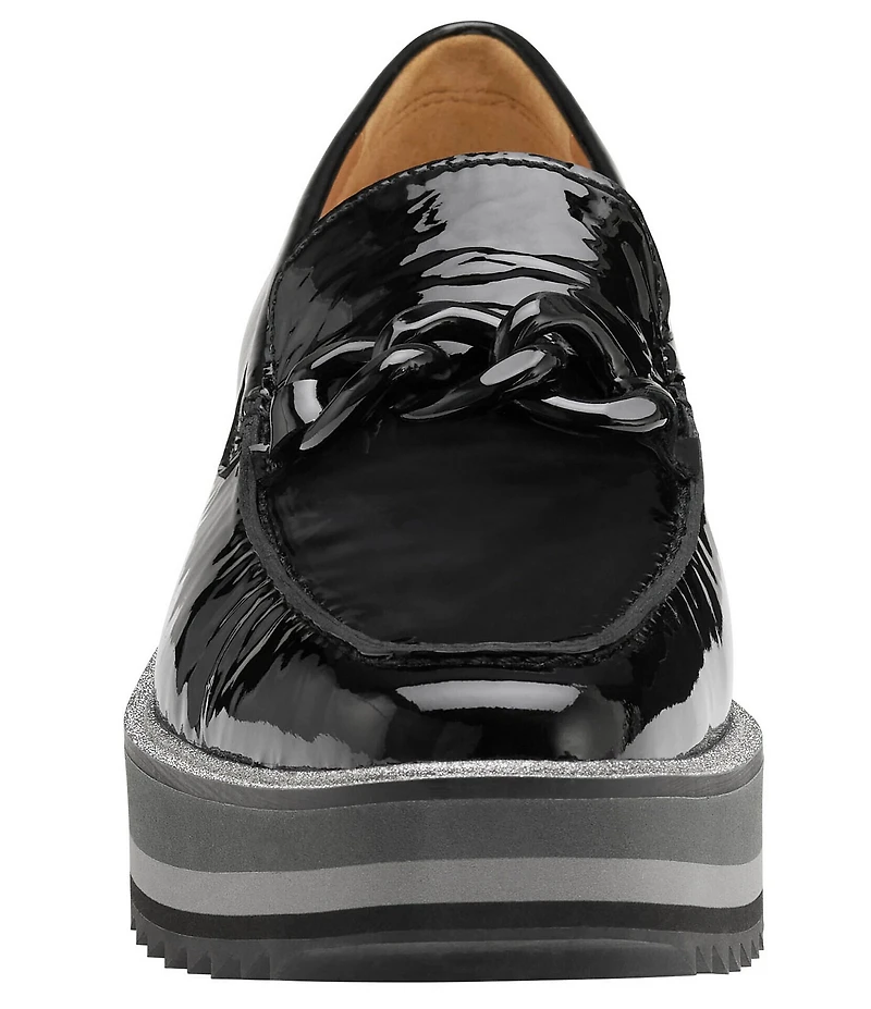 Johnston & Murphy Gracelyn Patent Chain Hardware Platform Loafers