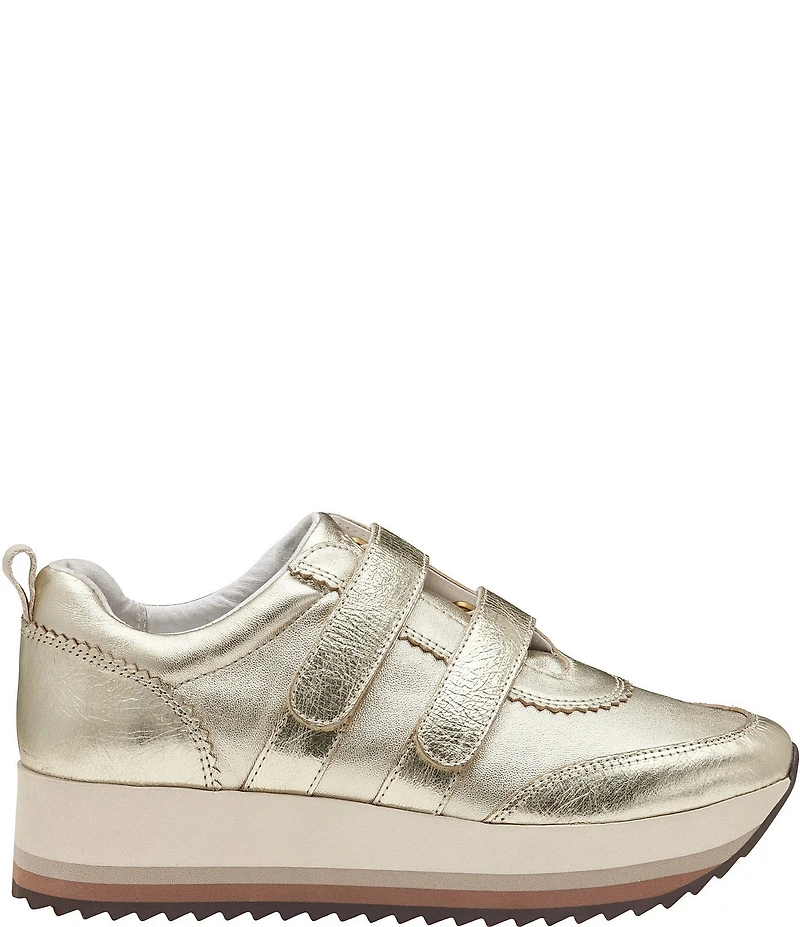 Johnston & Murphy Gracie Leather Double Strap Platform Sneakers