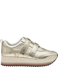 Johnston & Murphy Gracie Leather Double Strap Platform Sneakers