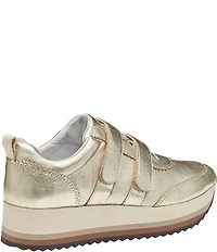Johnston & Murphy Gracie Leather Double Strap Platform Sneakers