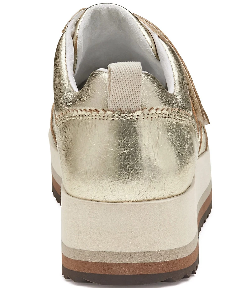 Johnston & Murphy Gracie Leather Double Strap Platform Sneakers