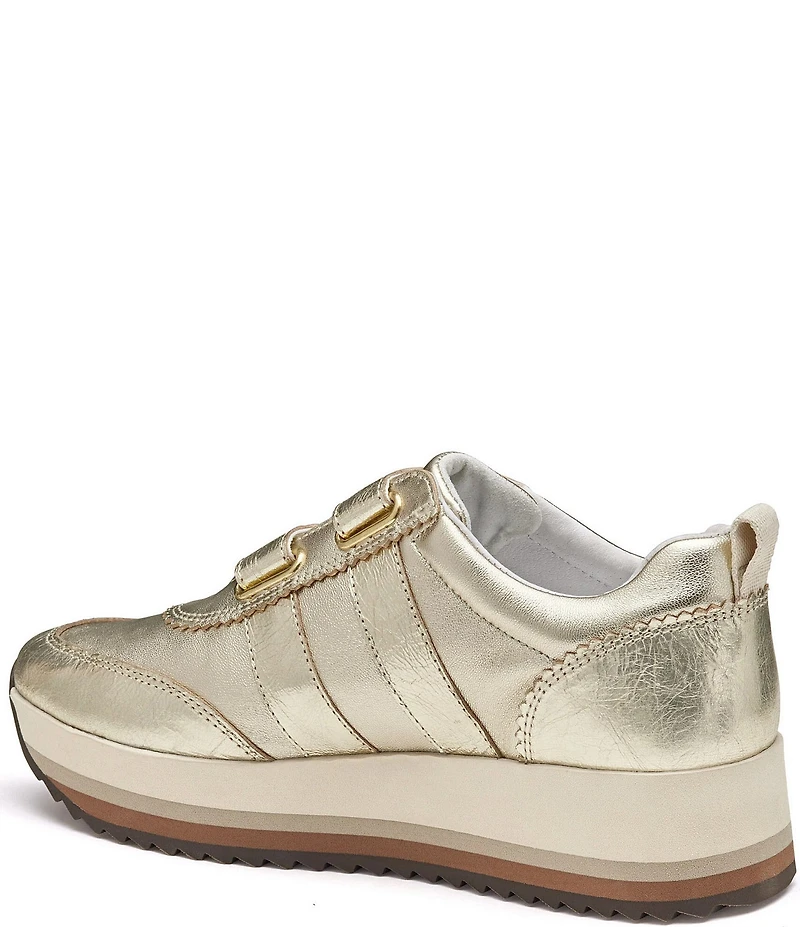 Johnston & Murphy Gracie Leather Double Strap Platform Sneakers