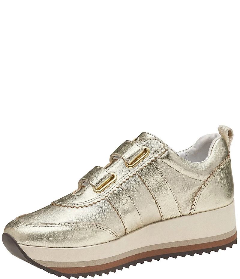 Johnston & Murphy Gracie Leather Double Strap Platform Sneakers