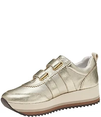 Johnston & Murphy Gracie Leather Double Strap Platform Sneakers