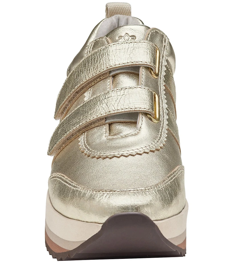 Johnston & Murphy Gracie Leather Double Strap Platform Sneakers