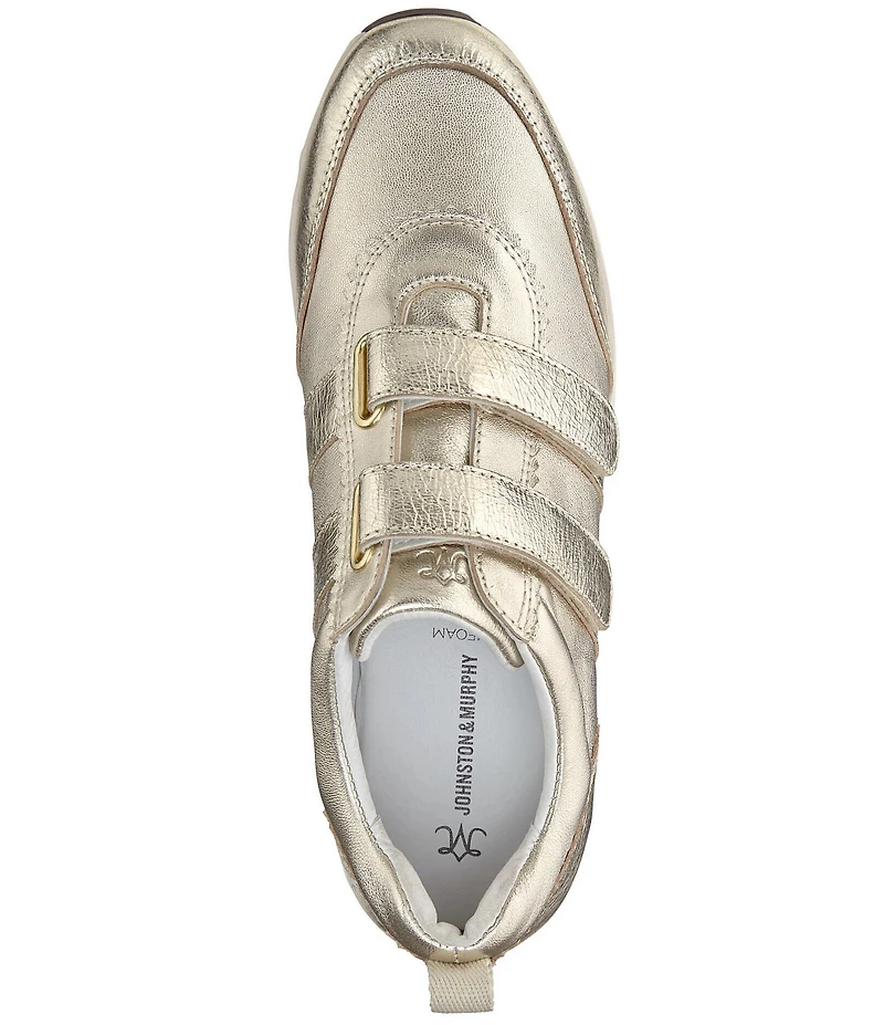 Johnston & Murphy Gracie Leather Double Strap Platform Sneakers