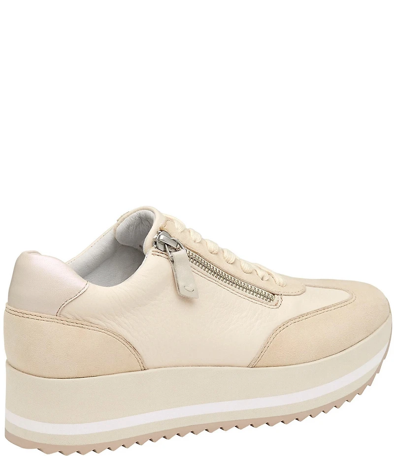 Johnston & Murphy Gracie Leather and Suede Side Zip Platform Sneakers