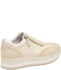 Johnston & Murphy Gracie Leather and Suede Side Zip Platform Sneakers