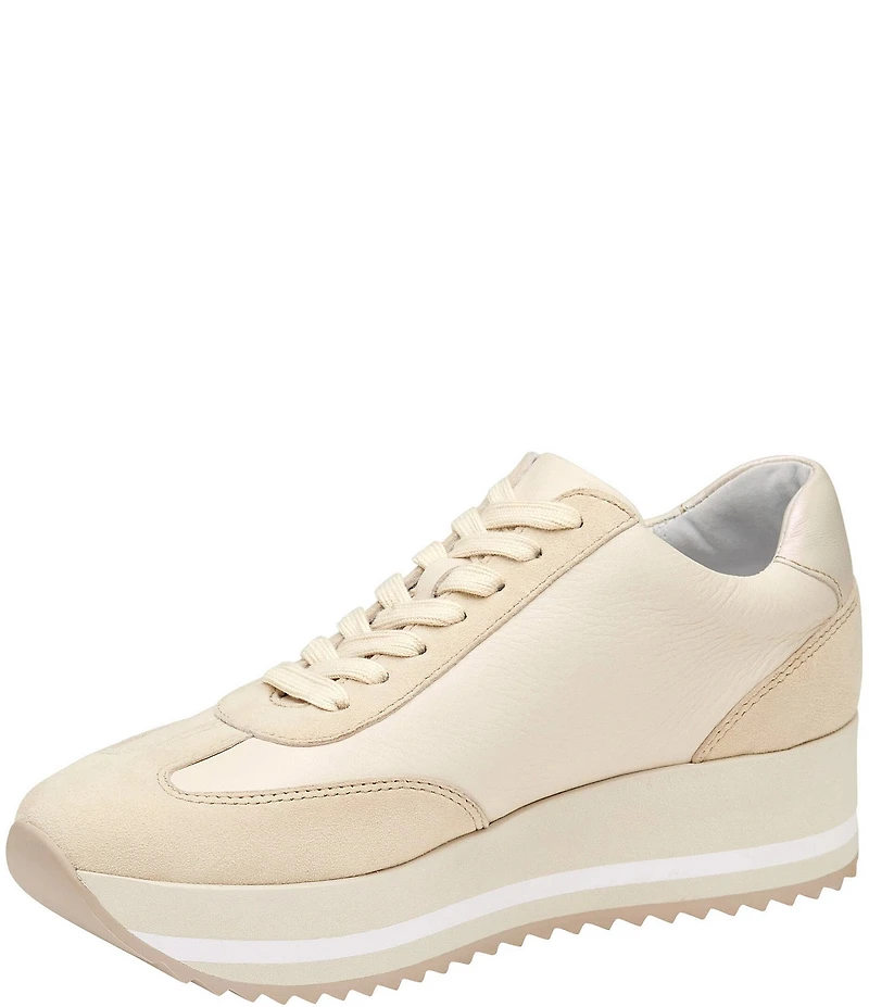 Johnston & Murphy Gracie Leather and Suede Side Zip Platform Sneakers