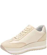 Johnston & Murphy Gracie Leather and Suede Side Zip Platform Sneakers