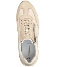 Johnston & Murphy Gracie Leather and Suede Side Zip Platform Sneakers