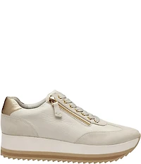 Johnston & Murphy Gracie Leather and Suede Side Zip Platform Sneakers