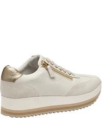 Johnston & Murphy Gracie Leather and Suede Side Zip Platform Sneakers