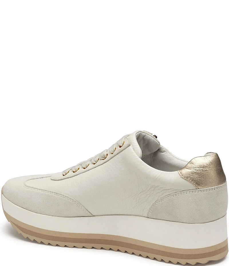 Johnston & Murphy Gracie Leather and Suede Side Zip Platform Sneakers