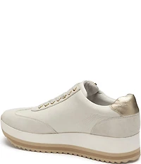 Johnston & Murphy Gracie Leather and Suede Side Zip Platform Sneakers