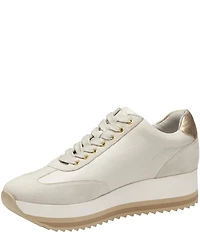 Johnston & Murphy Gracie Leather and Suede Side Zip Platform Sneakers