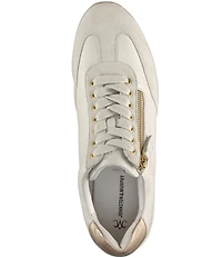 Johnston & Murphy Gracie Leather and Suede Side Zip Platform Sneakers
