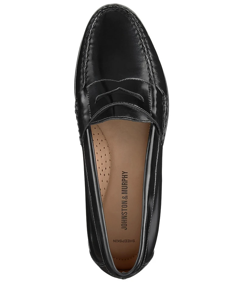 Johnston & Murphy Hayes Oiled Leather Penny Keeper Loafers