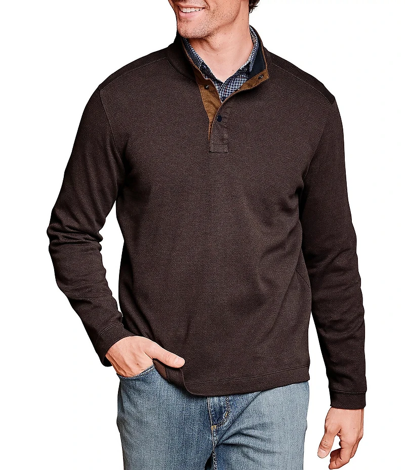Johnston & Murphy Knit Jacquard Quarter-Snap Pullover