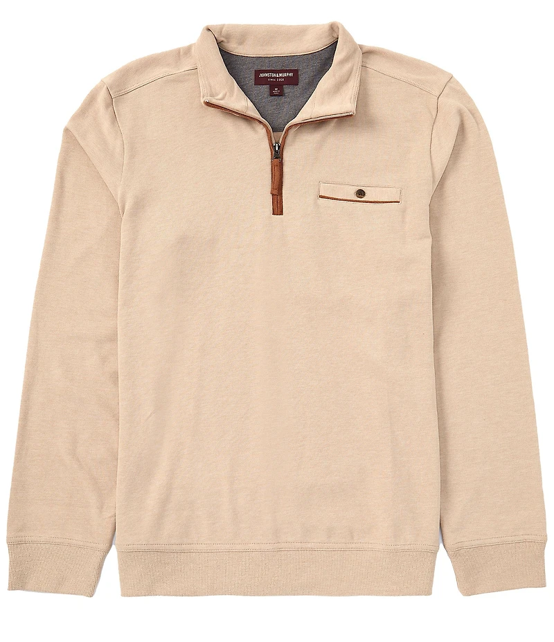 Johnston & Murphy Solid Knit Quarter-Zip Pullover