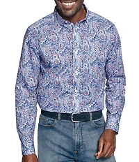 Johnston & Murphy Large Mosaic Print Long Sleeve Woven Shirt