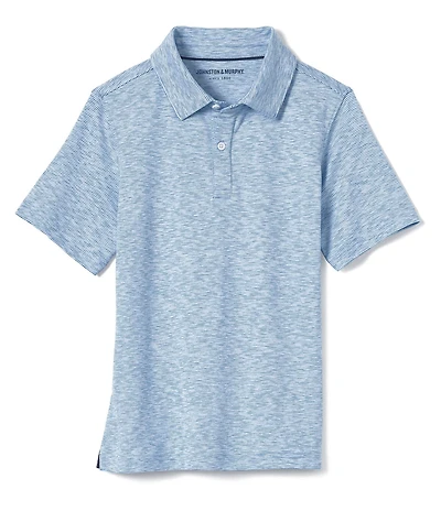 Johnston & Murphy Little/Big Boys - Short Sleeve Micro Stripe Polo Shirt