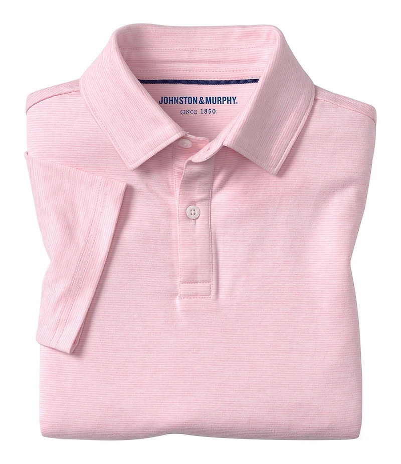 Johnston & Murphy Little/Big Boys - Short Sleeve Micro Stripe Polo Shirt