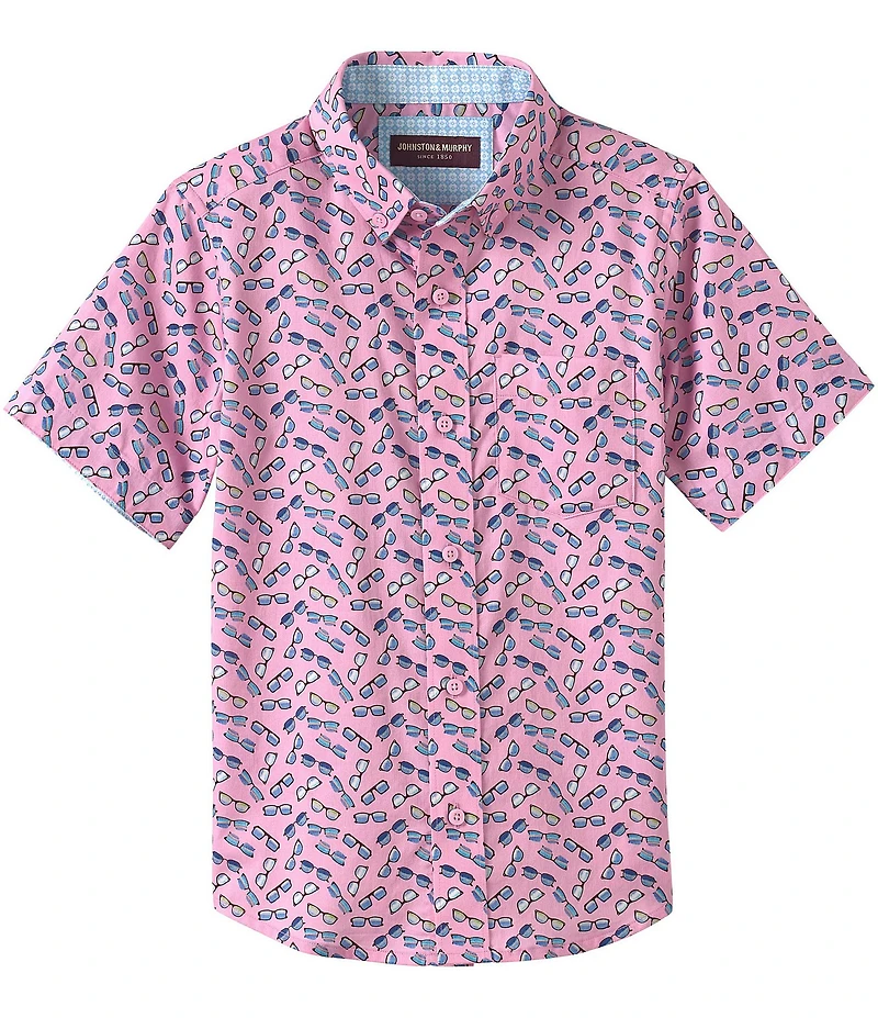 Johnston & Murphy Little/Big Boys 4-16 Short Sleeve Sunglasses Print Shirt