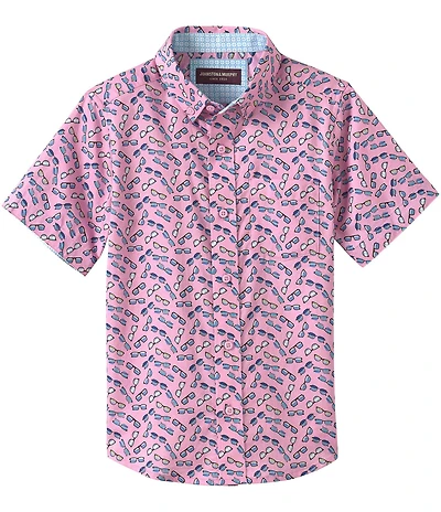Johnston & Murphy Little/Big Boys 4-16 Short Sleeve Sunglasses Print Shirt