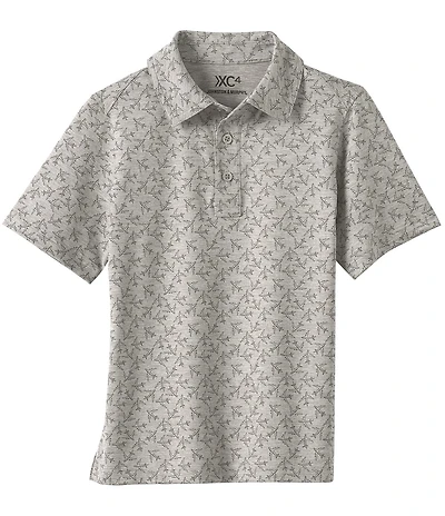 Johnston & Murphy Little/Big Boys 4-16 Short Sleeve XC4 Performance Tonal Airplane Polo Print Shirt