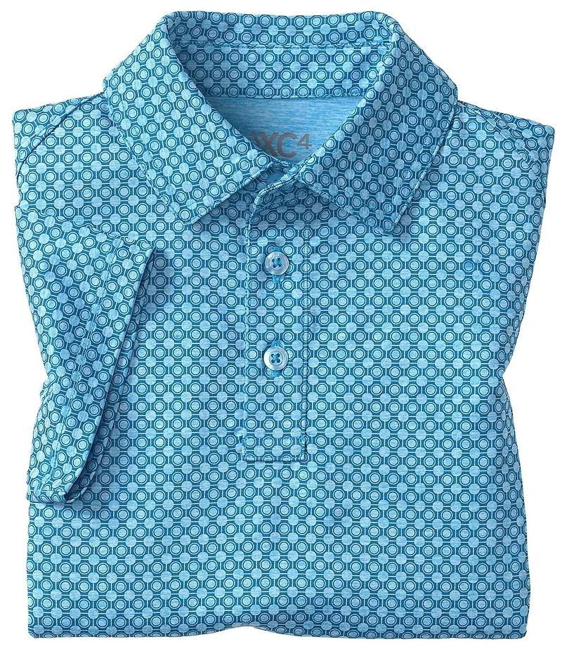Johnston & Murphy Little/Big Boys 4-16 Short Sleeve XC4 Performance Tonal Geo Circle Polo Print Shirt