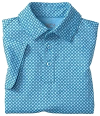 Johnston & Murphy Little/Big Boys 4-16 Short Sleeve XC4 Performance Tonal Geo Circle Polo Print Shirt