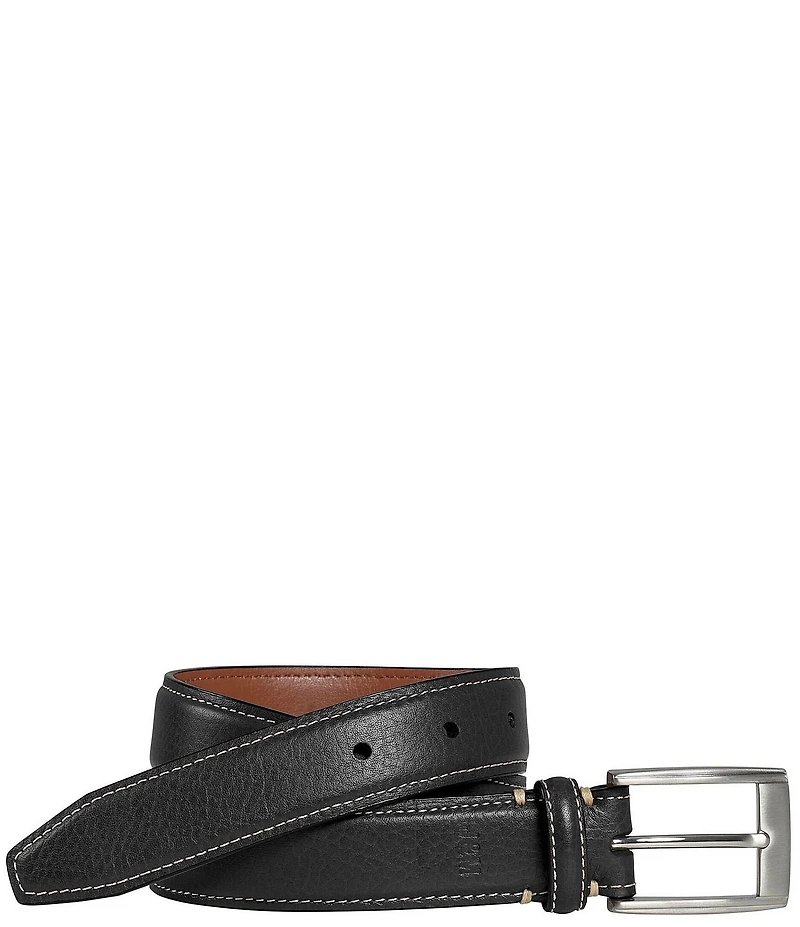 Johnston & Murphy Boys' Topstitched Leather Dress Belt