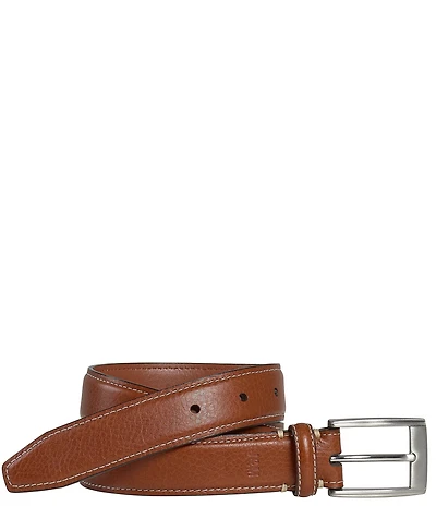 Johnston & Murphy Boys' Topstitched Leather Dress Belt