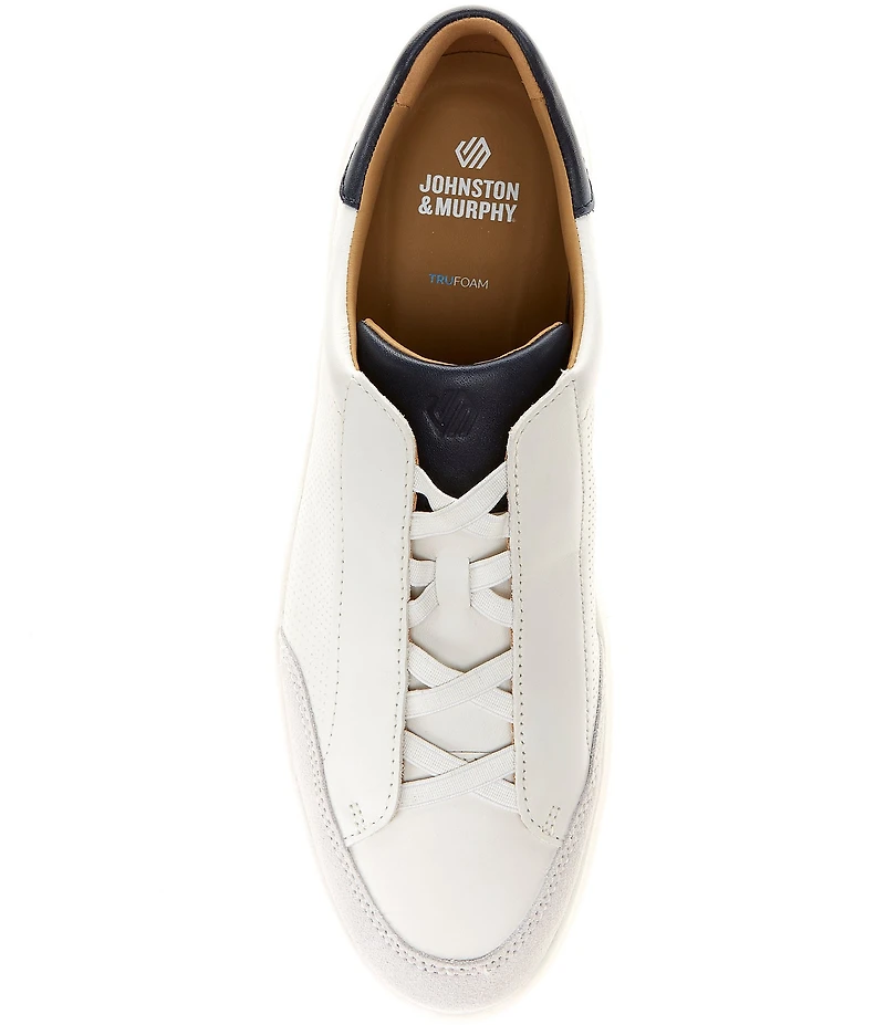 Johnston & Murphy Men's Anders Leather and Suede Stretch Lace-to-Toe Sneakers