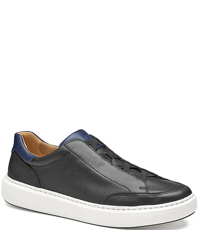 Johnston & Murphy Men's Anders Leather Stretch Lace-to-Toe Sneakers