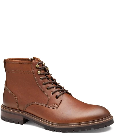Johnston & Murphy Men's Barret Leather Plain Toe Boots