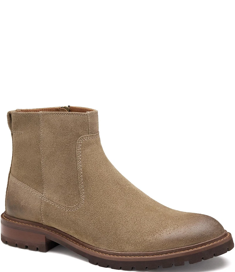 Johnston & Murphy Mens Barrett Suede Zip Boots