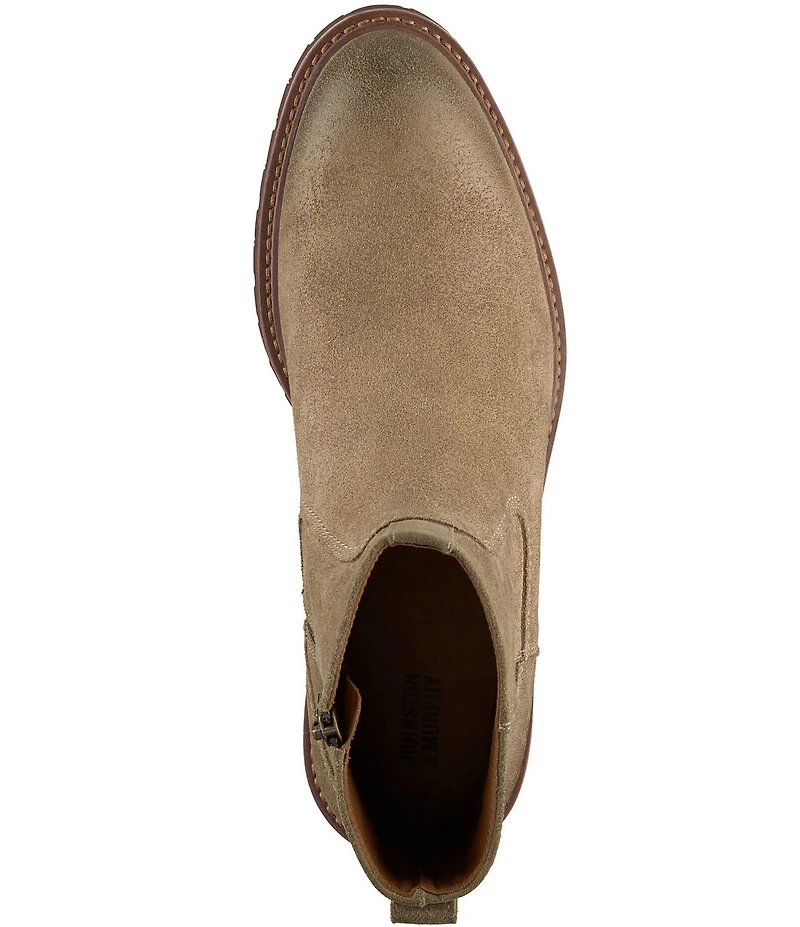 Johnston & Murphy Mens Barrett Suede Zip Boots