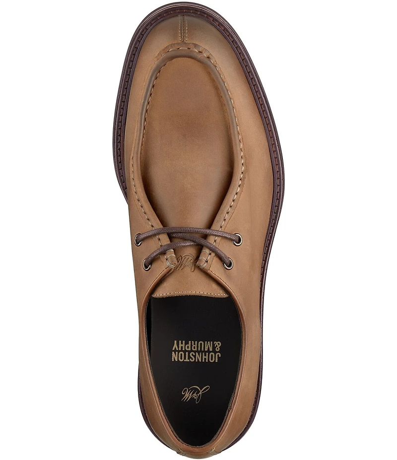 Johnston & Murphy Men's Brady Leather Moc Toe Lace-Up Oxfords